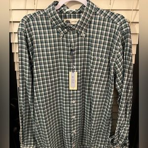 Onward reserve New! Green plaid large tailored fit button down dress shirt